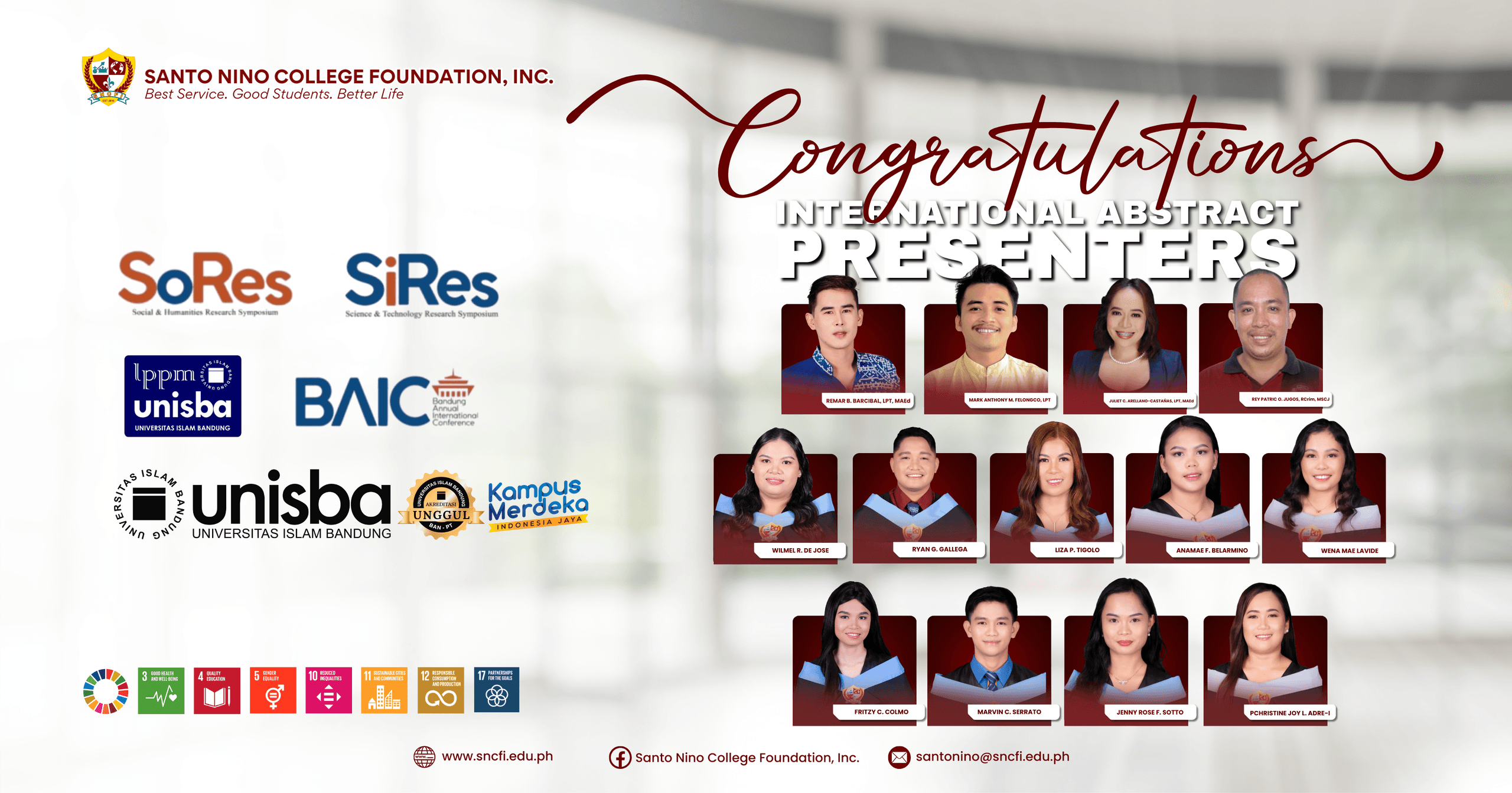 𝐒𝐚𝐧𝐭𝐨 𝐍𝐢𝐧𝐨 𝐂𝐨𝐥𝐥𝐞𝐠𝐞 𝐅𝐨𝐮𝐧𝐝𝐚𝐭𝐢𝐨𝐧, 𝐈𝐧𝐜. 𝐀𝐝𝐯𝐚𝐧𝐜𝐞𝐬 𝐒𝐃𝐆-𝐀𝐥𝐢𝐠𝐧𝐞𝐝 𝐑𝐞𝐬𝐞𝐚𝐫𝐜𝐡 𝐚𝐭 𝐁𝐀𝐈𝐂 𝟐𝟎𝟐𝟓