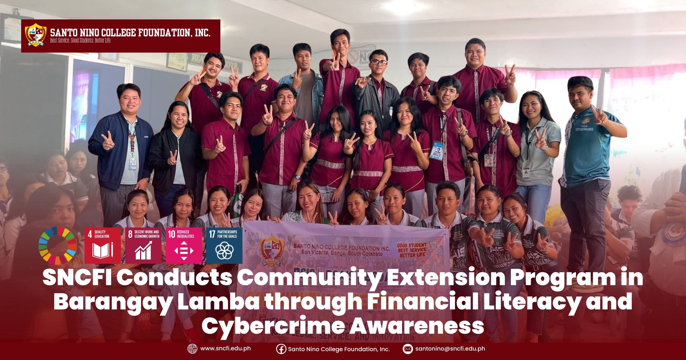 SNCFI Conducts Community Extension Program in Barangay Lamba through Financial Literacy and Cybercrime Awareness