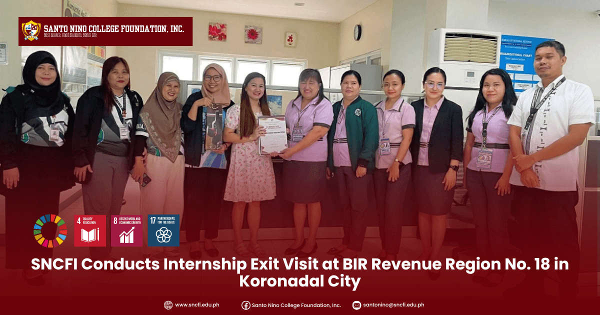 SNCFI Conducts Internship Exit Visit at BIR Revenue Region No. 18 in Koronadal City